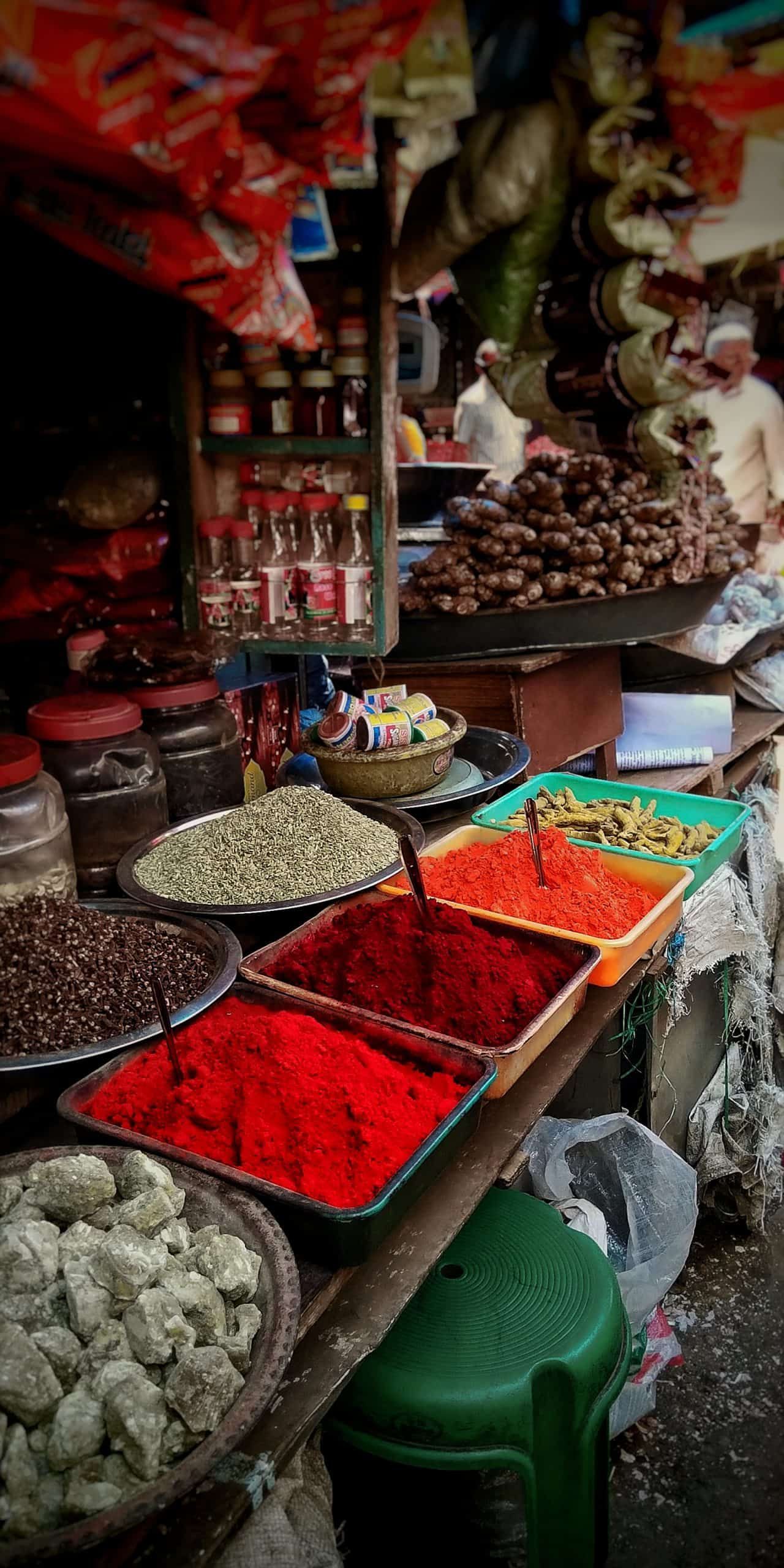 Spices at market in India