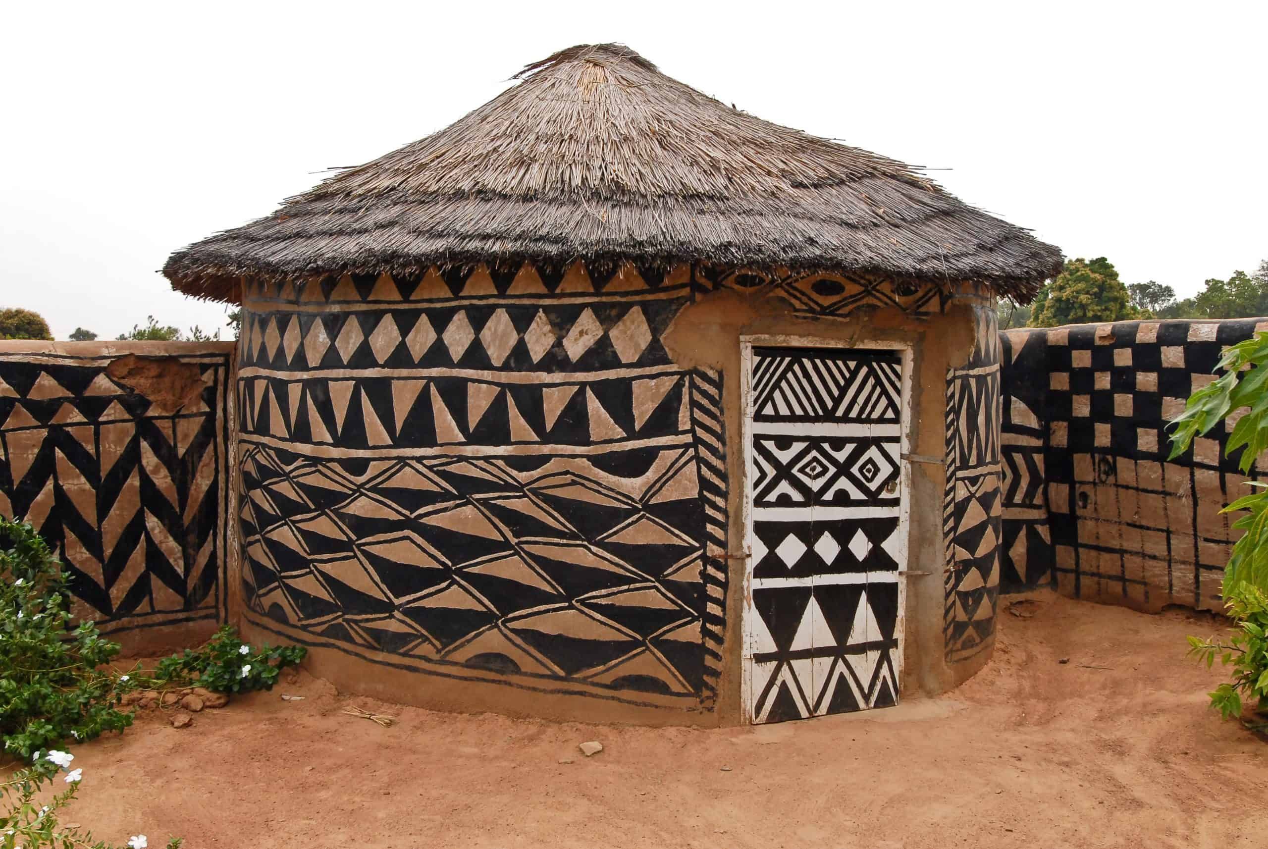 Traditional Adboe hut in Tiébélé