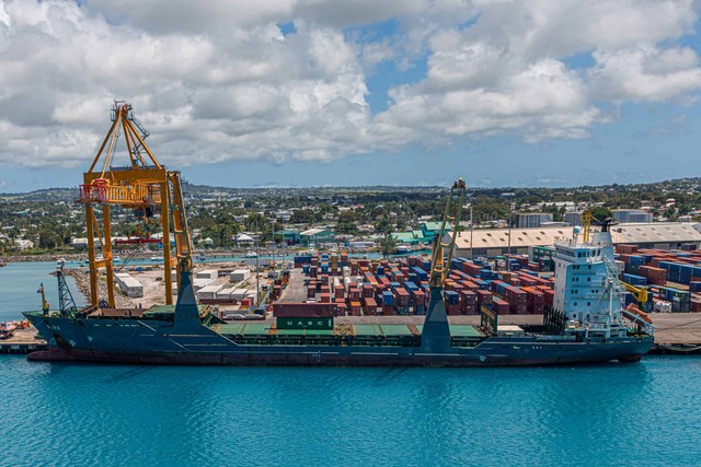 Shipping terminal in Bridgetown, Barbados